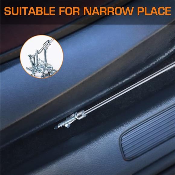 2-Pc sMagnetic Pick Up Tool Set, 360 Swivel Extensible Magnet Tool w/ LED Light - Picture 6 of 6